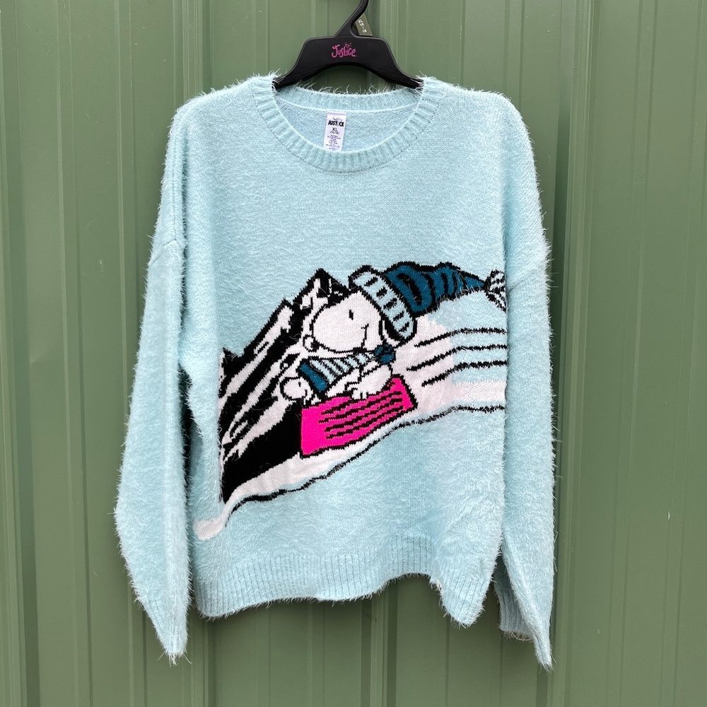 Girls Justice x Snoopy Collab Sweater Shirt Size XL